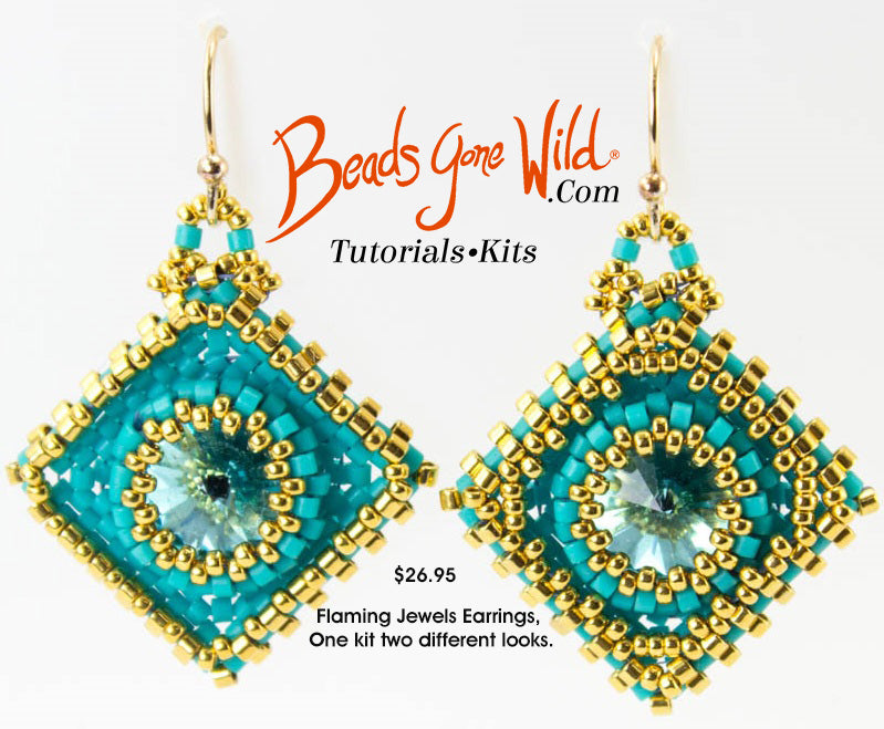 Flaming Jewels Earrings Bead Weaving Kit