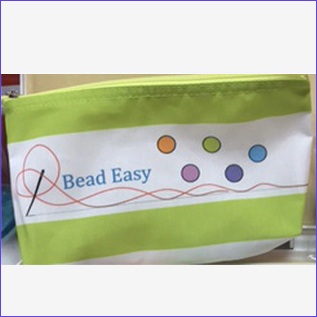 Bead Easy Zipper Pouch – lime and white accessory bag