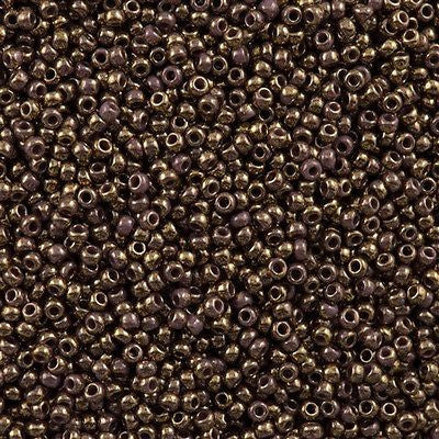 11/o Japanese Seed Bead 1704 npf Gold Marbled - Beads Gone Wild
