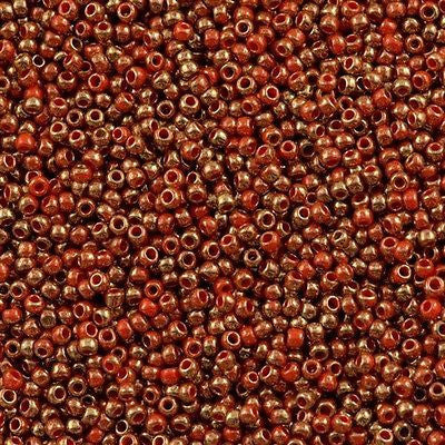 11/o Japanese Seed Bead 1707 npf Gold Marbled - Beads Gone Wild
