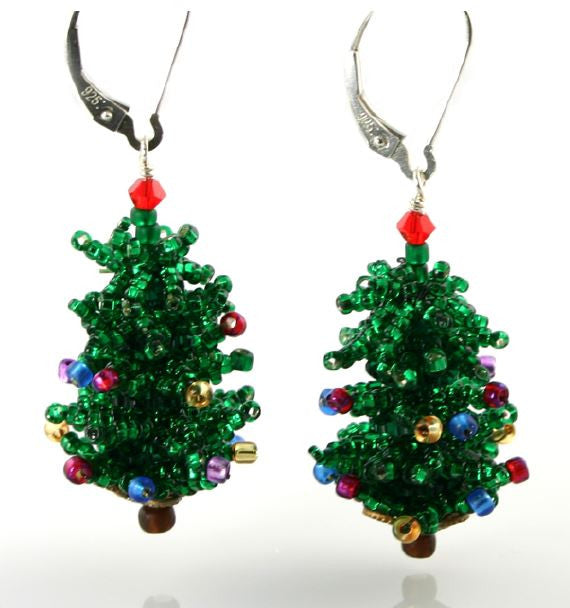 Christmas Tree Earring Bead Weaving Kit - Beads Gone Wild
 - 1