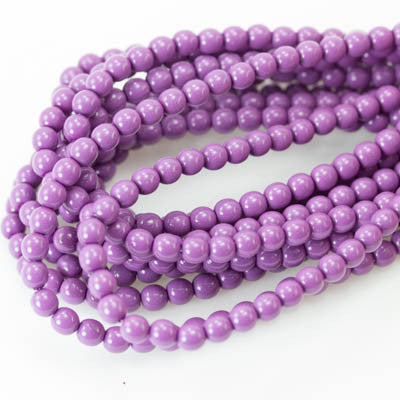 4mm Czech Pearl Hollyhock Purple 120 pcs - Beads Gone Wild
