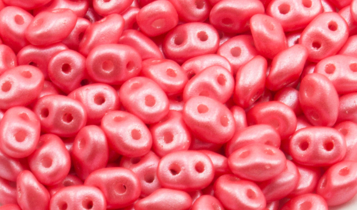 Super Duo Pearl Shine Coral Pink 2.5x5mm - Beads Gone Wild
