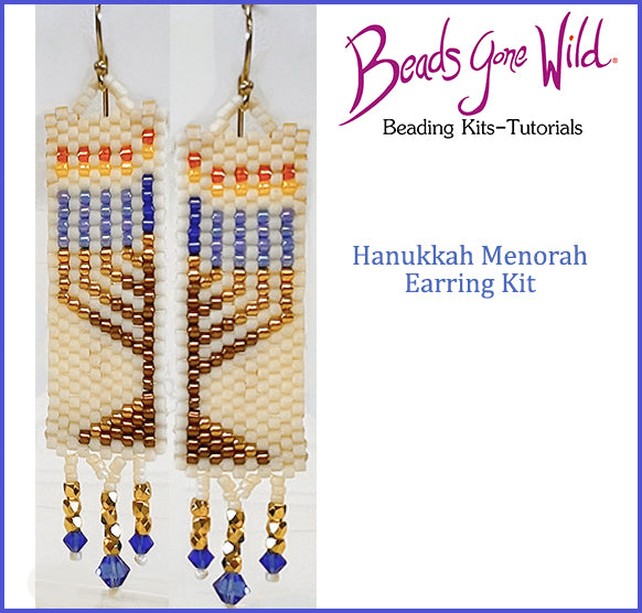 Hanukkah Menorah Beaded Earring Kit - Beads Gone Wild