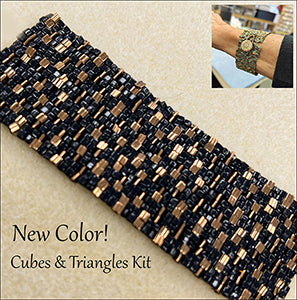 Cubes & Triangles Peyote Beadweaving Bracelet Kit