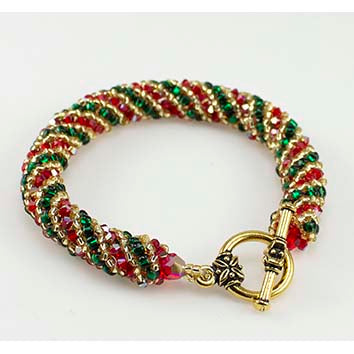 Holiday Spiral Bead Weaving Bracelet Kit