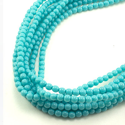 3mm Czech Pearl Turquoise 150 pcs - Beads Gone Wild