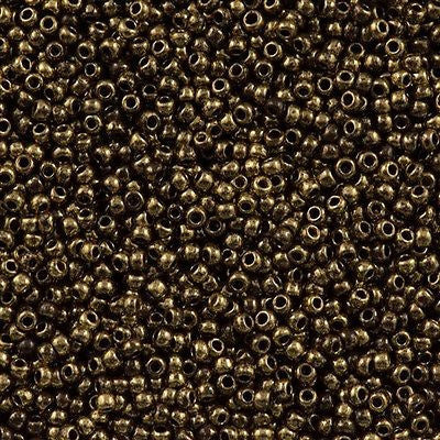 11/o Japanese Seed Bead 1705 npf Gold Marbled - Beads Gone Wild

