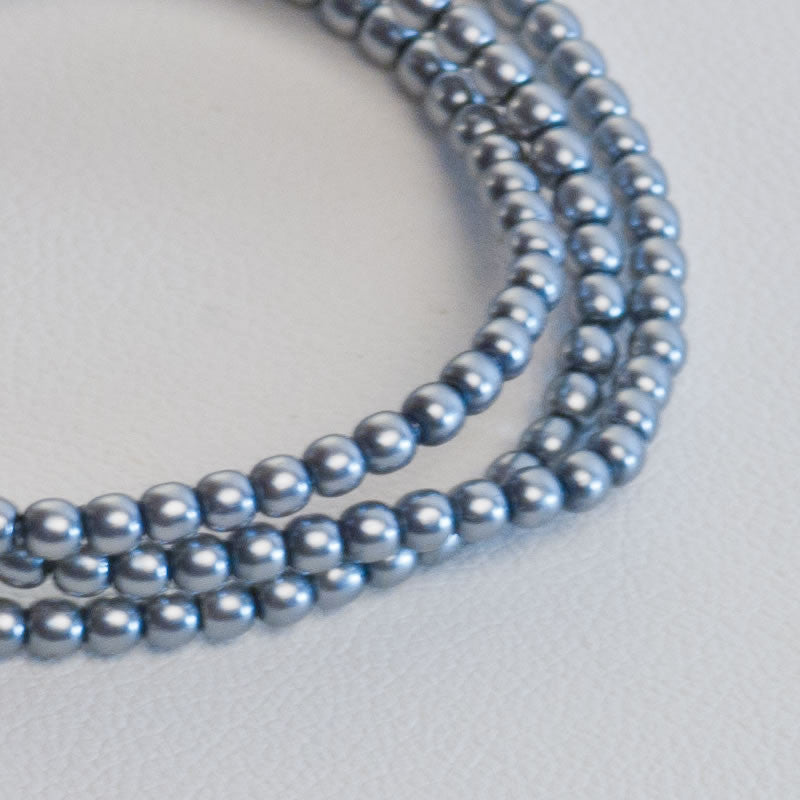 2mm Czech Pearl Grey 150 pcs - Beads Gone Wild
