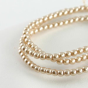 2mm Czech Pearl Fawn 150 pcs - Beads Gone Wild
