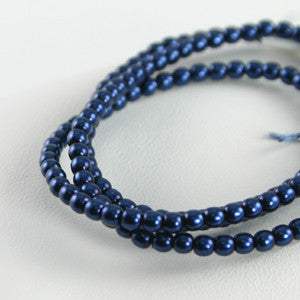 2mm Czech Pearl Midnight Blue 150 pcs - Beads Gone Wild
