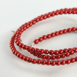 2mm Czech Pearl Orange-Red 150 pcs - Beads Gone Wild
