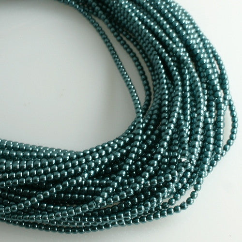 2mm Czech Pearl Cerulean 150 pcs - Beads Gone Wild
