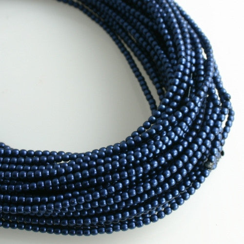 2mm Czech Pearl Egyptian Blue Satin 150 pcs - Beads Gone Wild
