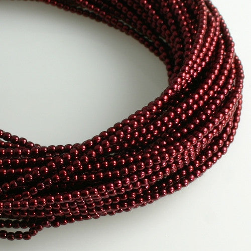 2mm Czech Pearl Wine 150 pcs - Beads Gone Wild
