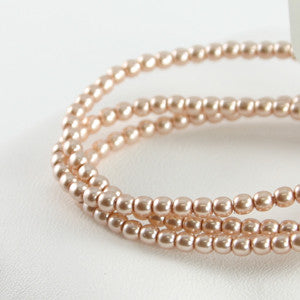 2mm Czech Pearl Powder Rose 150 pcs - Beads Gone Wild
