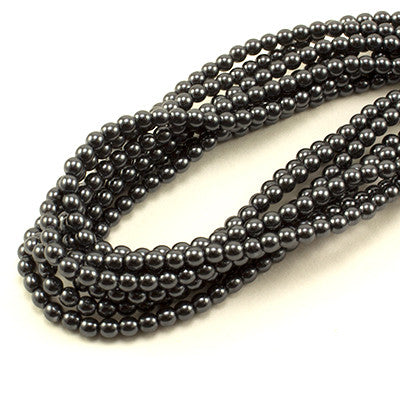 3mm Czech Pearl Dark Grey 150 pcs - Beads Gone Wild
