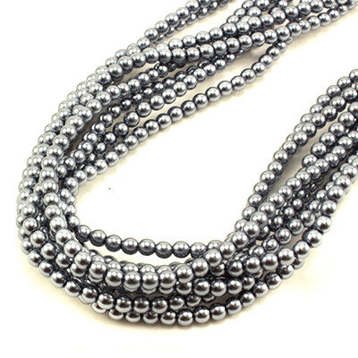 3mm Czech Pearl Grey 150 pcs - Beads Gone Wild
