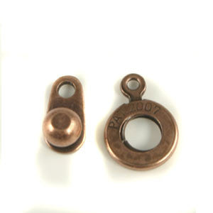 Base Metal Ball & Socket Clasp 8mm Ant. Copper 2/sets - Beads Gone Wild
