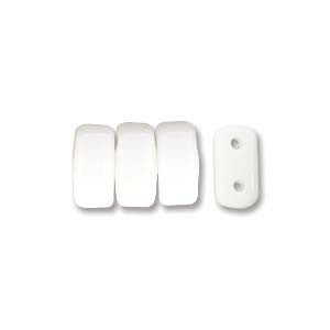 Bricks 3x6mm WHITE OPAQUE 50pcs - Beads Gone Wild
