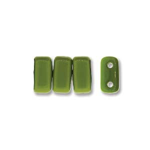 Bricks 3x6mm OLIVE OPAQUE 50pcs - Beads Gone Wild
