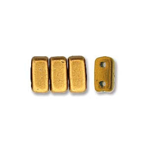 Bricks 3x6mm MTLC GOLDENROD MATTE 50pcs - Beads Gone Wild
