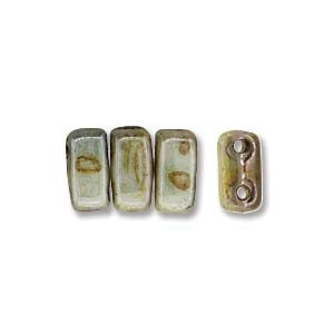 Bricks 3x6mm OPAQUE GREEN LUSTER 50pcs - Beads Gone Wild
