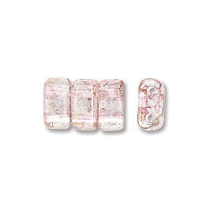 Bricks 3x6mm TRNSP TOPAZ/PINK LUSTER 50pcs - Beads Gone Wild
