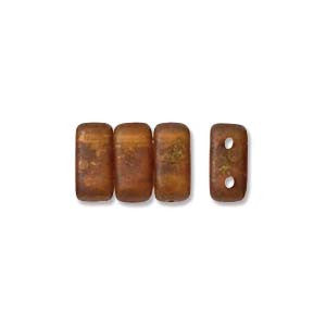 Bricks 3x6mm PINK-CPR PICASSO MILKY 50pcs - Beads Gone Wild
