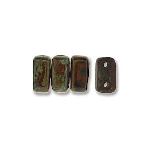 Bricks 3x6mm UMBER PICASSO 50pcs - Beads Gone Wild

