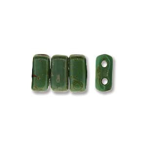 Bricks 3x6mm TURQUOISE - PICASSO PERSIAN 50pcs - Beads Gone Wild

