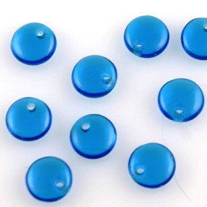 Lentil Beads 6mm Capri Blue 50pcs - Beads Gone Wild
