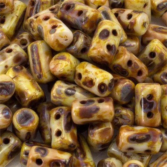 Chalk Travertine Dark Rulla 3x5 3" Tube - Beads Gone Wild
