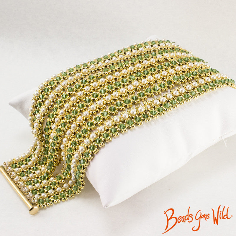 Licorice Leather Brick Stitch Bangle Bead Weaving Kit - Beads Gone Wild