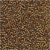 11/o Delica DB 0909 Crystal / Brass ICL