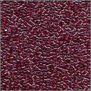11/o Delica DB 0924 Clear / Cranberry ICL