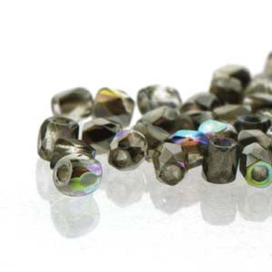 2mm Fire Polish Crystal Graphite Rainbow 150 beads - Beads Gone Wild
