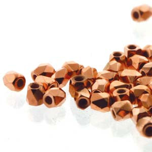 2mm Fire Polish Crystal Copper Plt 150 beads - Beads Gone Wild
