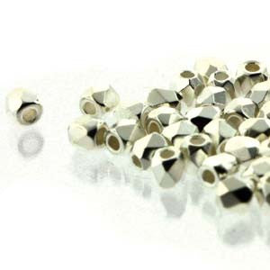 2mm Fire Polish Crystal Silver Plt 150 beads - Beads Gone Wild

