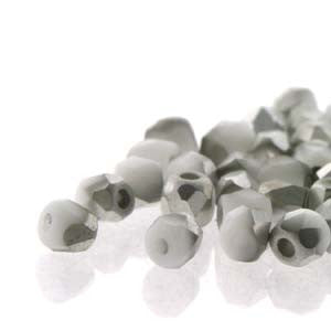 2mm Fire Polish Chalk White Labrador Matted 150 beads - Beads Gone Wild
