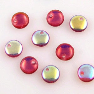 Lentil Beads 6mm Fuchsia AB 50pcs - Beads Gone Wild
