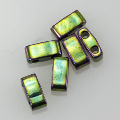 Tila-Half 5mm 468 Metallic Green Iris 10 grams - Beads Gone Wild
