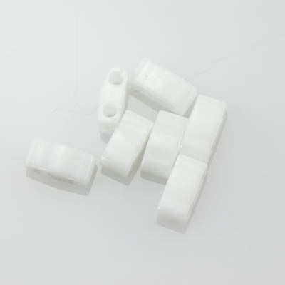 Tila-Half 5mm 471 Pearl White Opaque 10 grams - Beads Gone Wild
