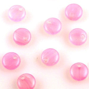 Lentil Beads 6mm Hurricane - Rose Petal Pink 50pcs - Beads Gone Wild
