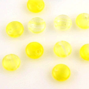 Lentil Beads 6mm Hurricane - Silky Yellow/Crystal 50pcs - Beads Gone Wild
