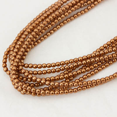 2mm Czech Pearl Copper Penny 150 pcs - Beads Gone Wild
