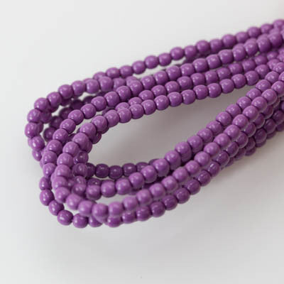 2mm Czech Pearl Hollyhock Purple 150 pcs - Beads Gone Wild
