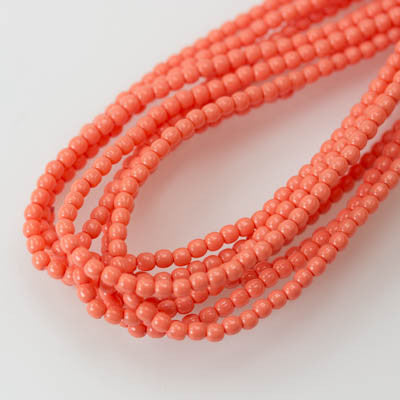2mm Czech Pearl Peach Coral 150 pcs - Beads Gone Wild

