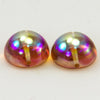 Crystal Orange Rainbow Dome Bead 14x8mm 2pcs - Beads Gone Wild