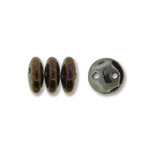 Lentil 6mm 2 holes BROWN IRIS 50pcs - Beads Gone Wild
